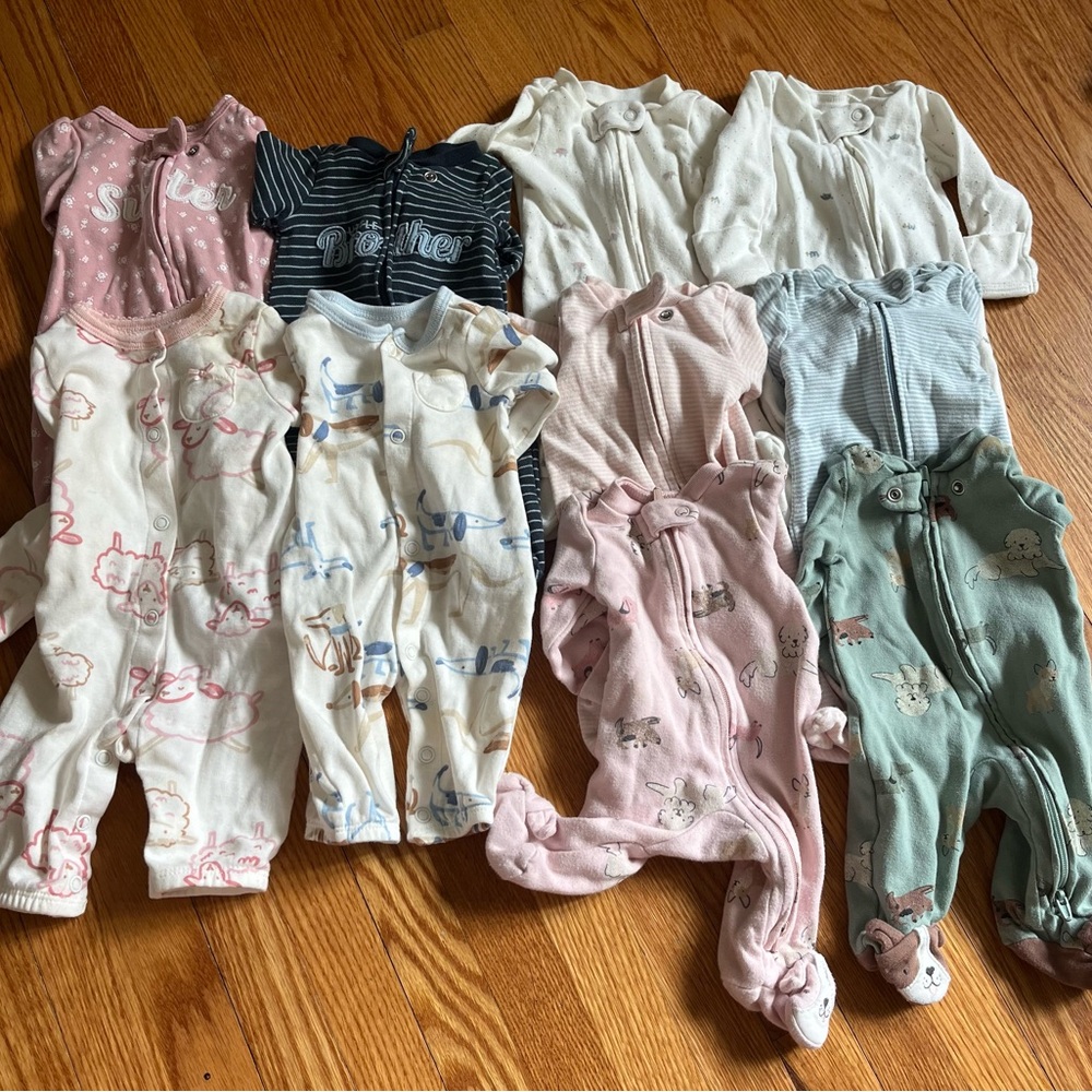 Boy/Girl Twin Preemie Sleeper Lot